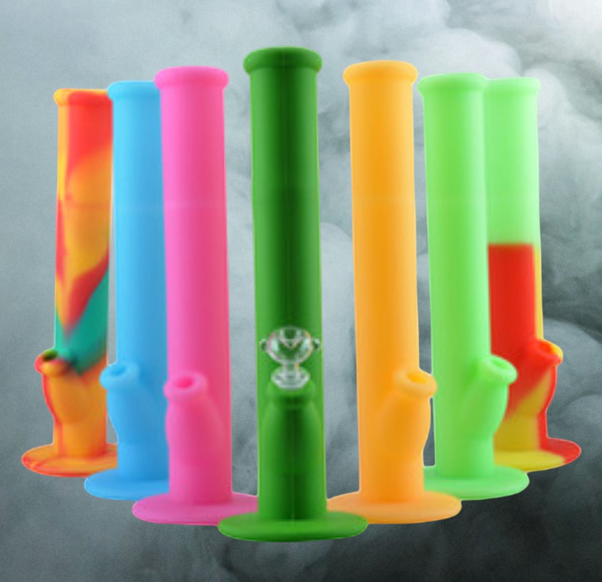 Silicone straight tube water pipe
