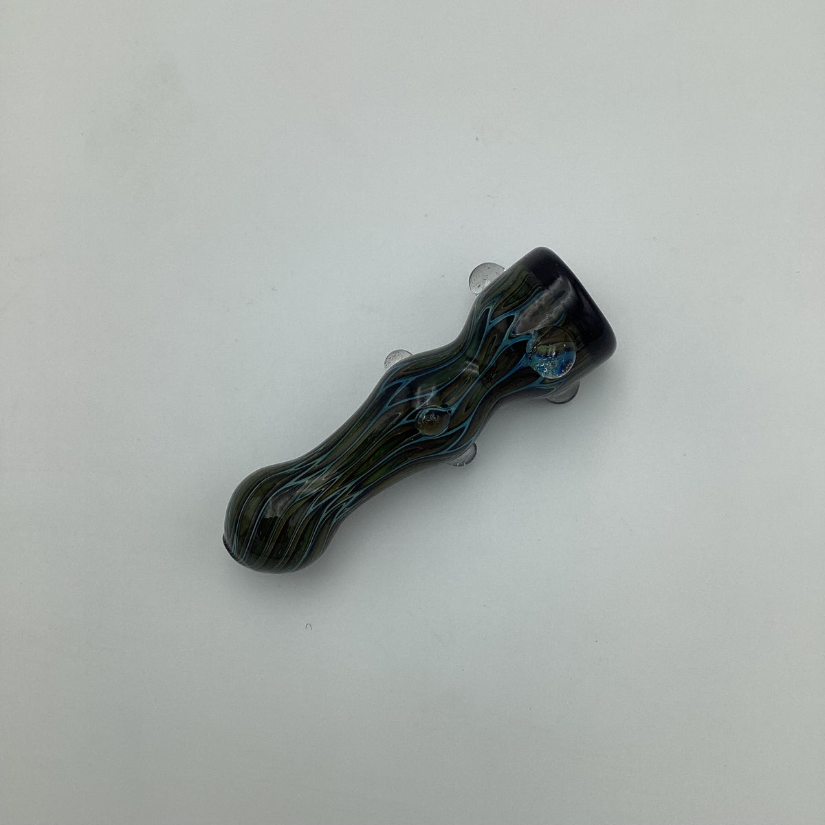 Black Tipped Green/Brown Wiggle Chillum