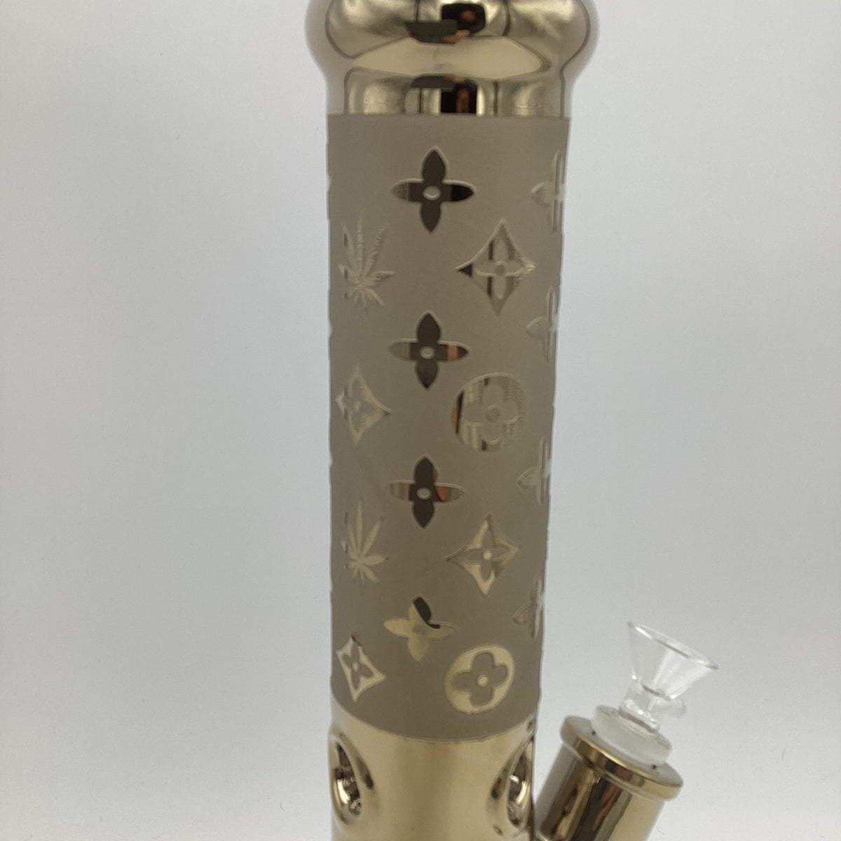 Gold Metallic Designer Straight Tube Bong