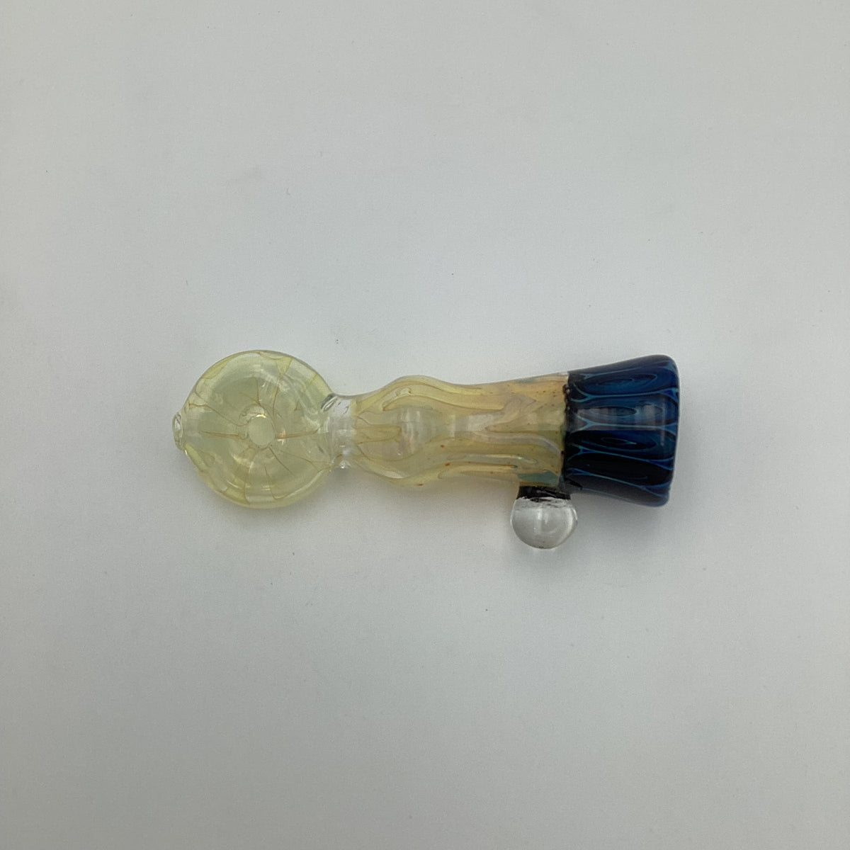 Blue Tipped Fumed Mini Donut Chillum