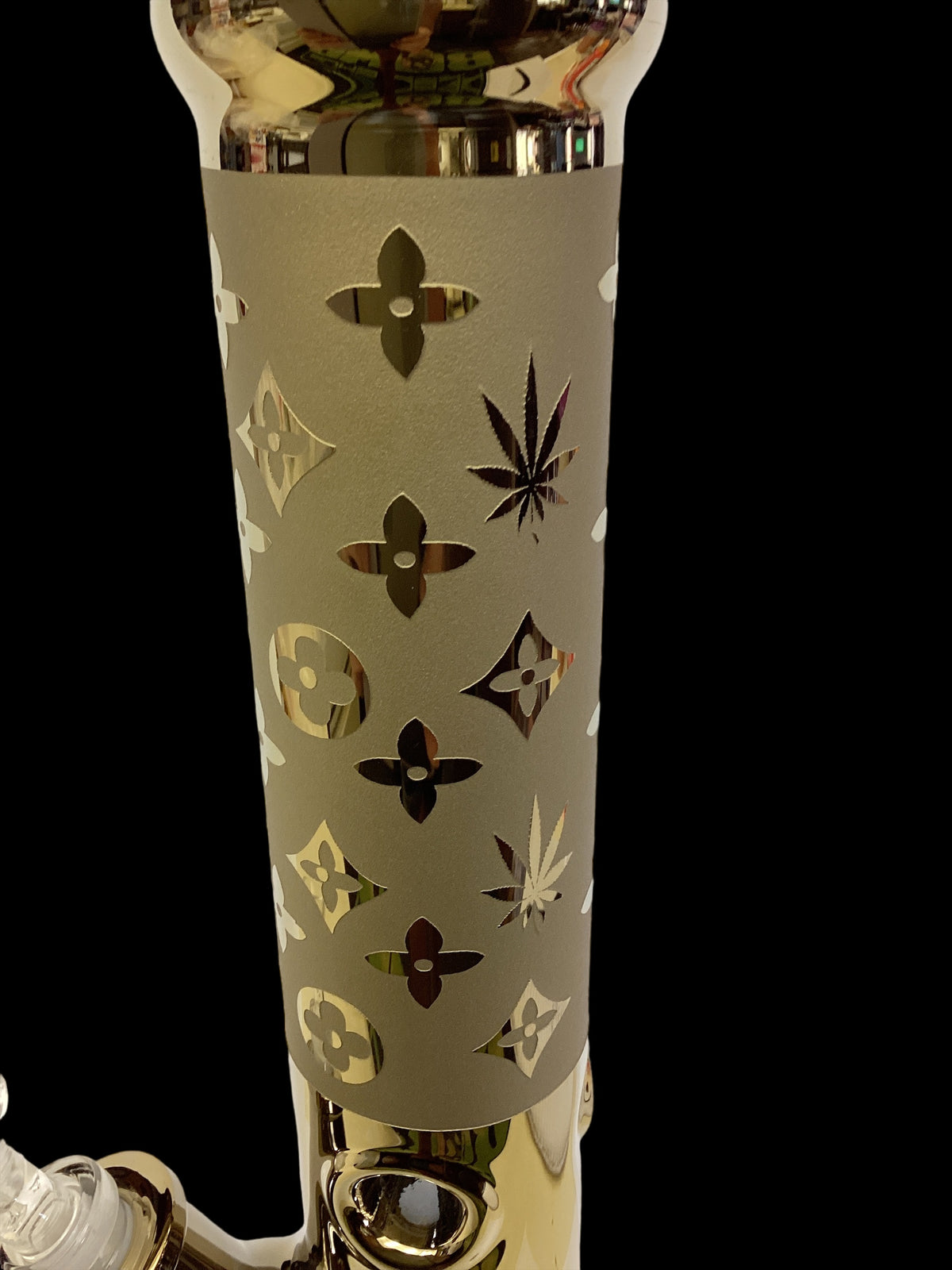 Gold Metallic Designer Straight Tube Bong